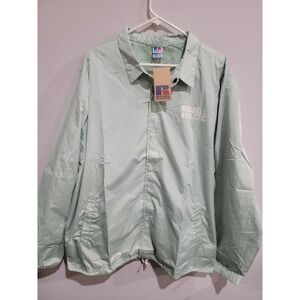 Russell Athletic Men's XXL Coaches Jacket NWT Mint Green Retro Style Lightweight